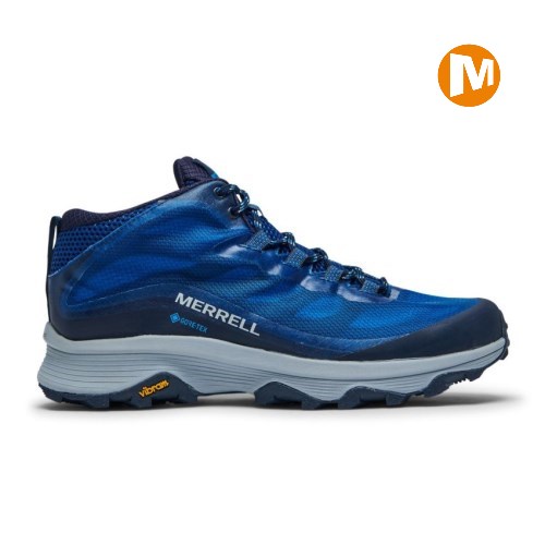 Merrell Moab Speed Mid GORE-TEX Wanderschuhe Herren Blau [DE-XFVQU]